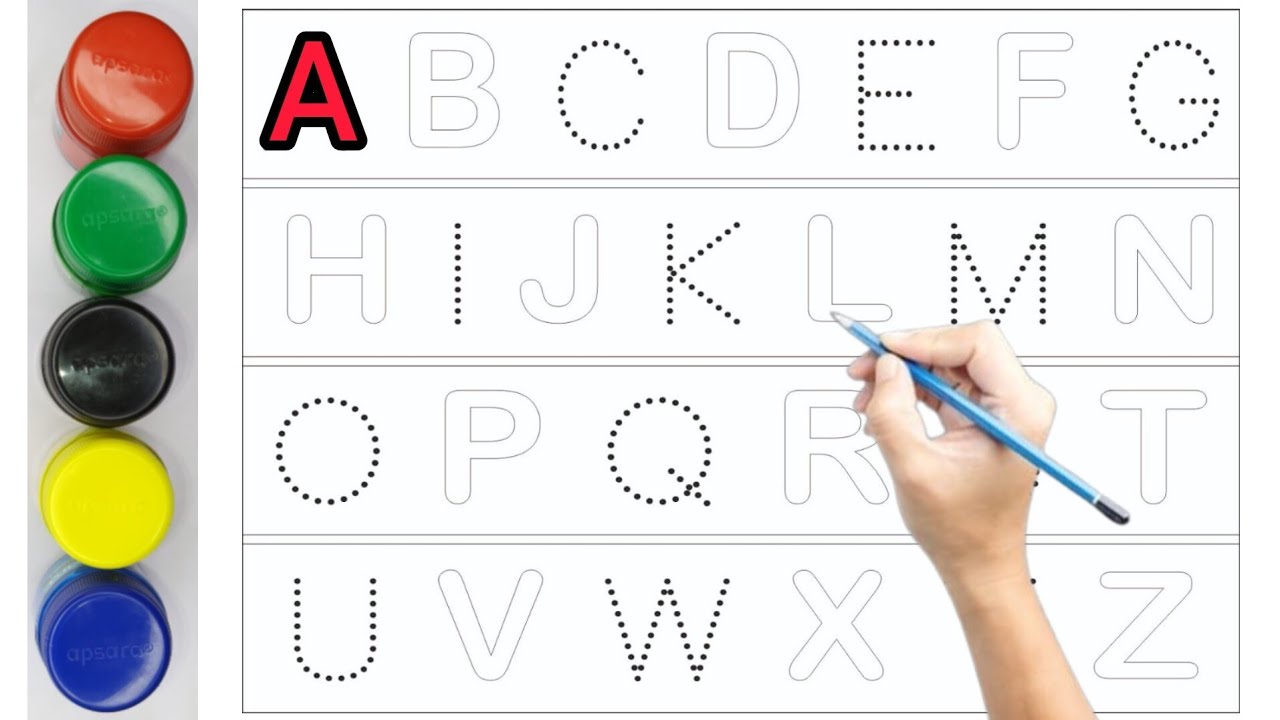 Alphabet, ABC song, abcd, a to z, Kids rhymes, Dotted lines for toddler ll