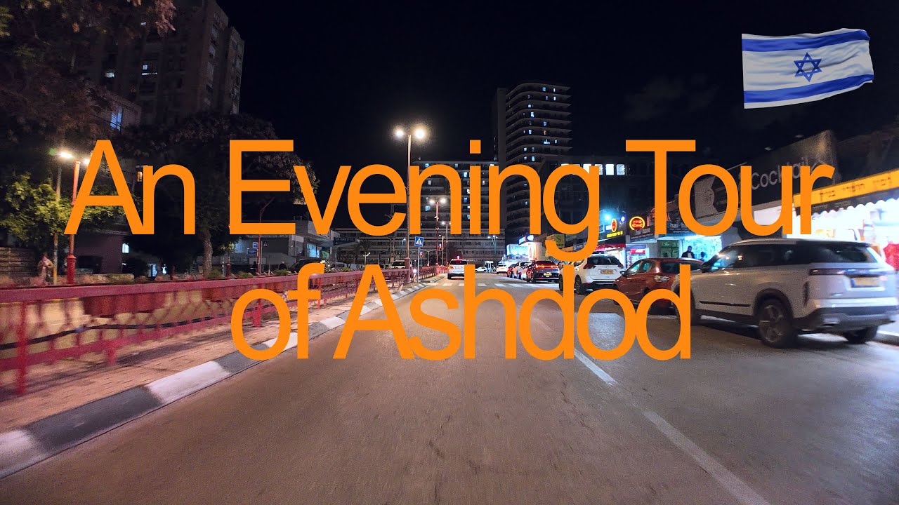 An evening car ride through Ashdod.video.4k.DJI Osmo pocket3.evening.night.