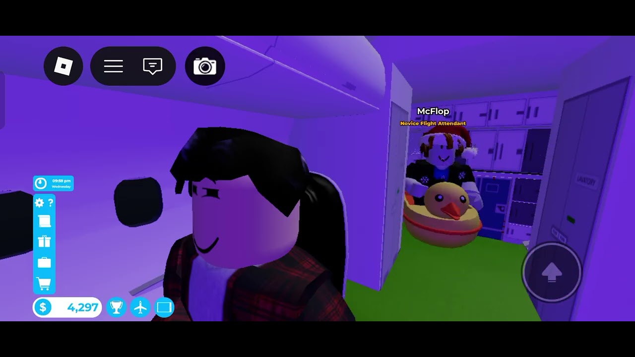 Cabin crew simulator with my friend McFlop (Kingfrenchfries_sg)