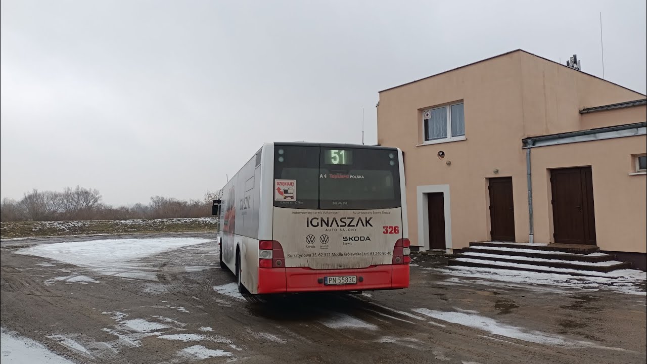 MZK Konin | Linia 51 | MAN NL283 Lion's City #326 | Kierunek Dworzec PKP 