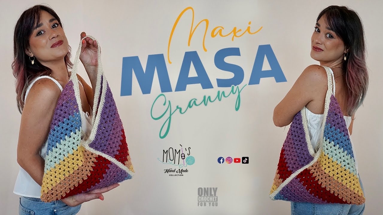 MAXI BORSA MASA GRANNY ALL' UNCINETTO😉@momiscrochet  #crochet #tutorial #bag