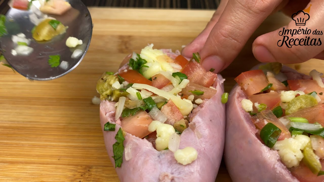 LINGUIÇA RECHEADA COMO VOCÊ NUNCA VIU - ASSADA NA AIRFRYER