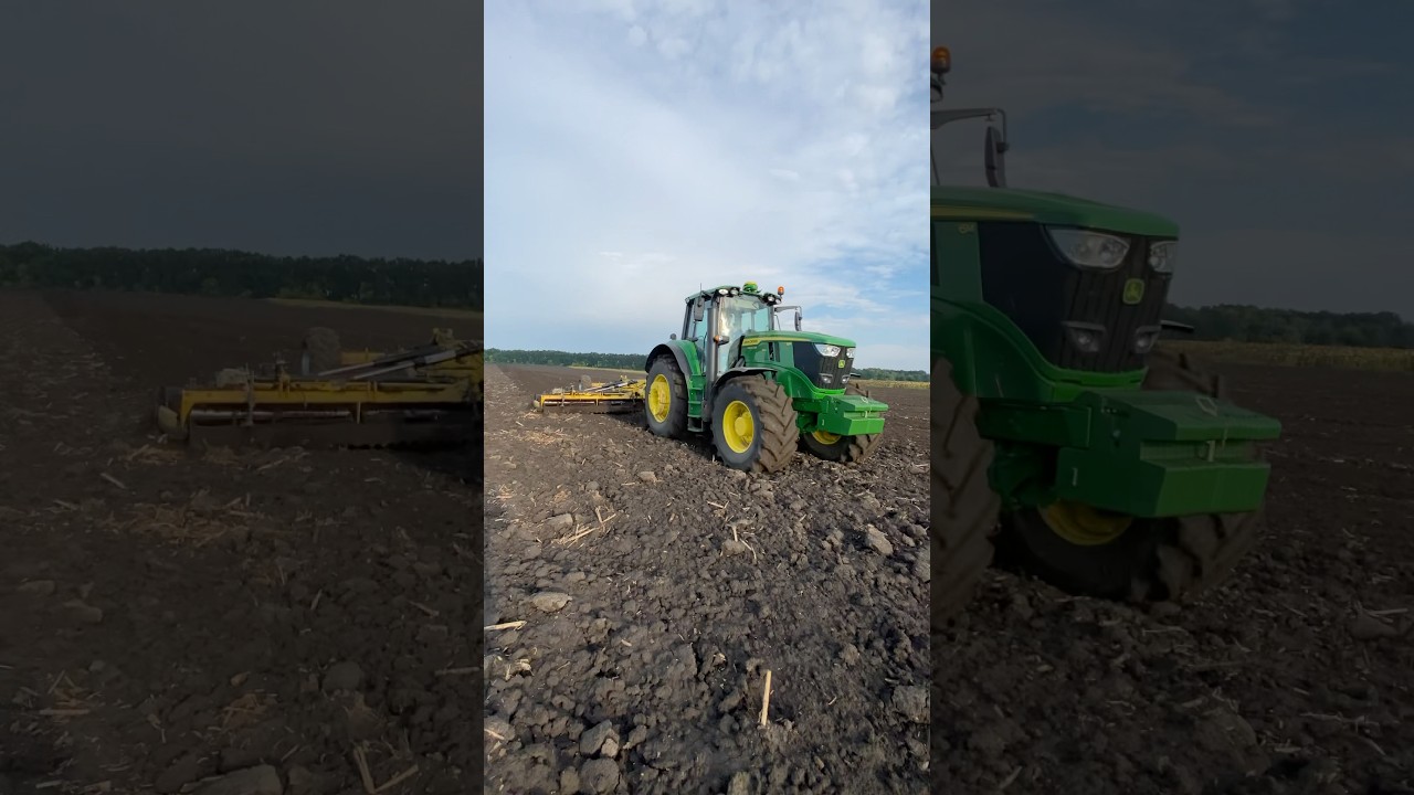Tractor John Deere 6M 220 & cultivator Bednar Swifter #farming #agriculture #farmer #farm #shorts