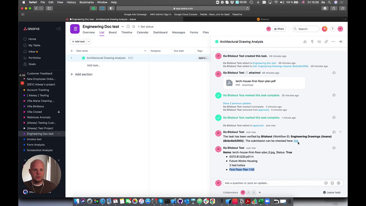 Extracting Data from Documents, Screenshots and Forms to Asana with Bitskout A.I.
