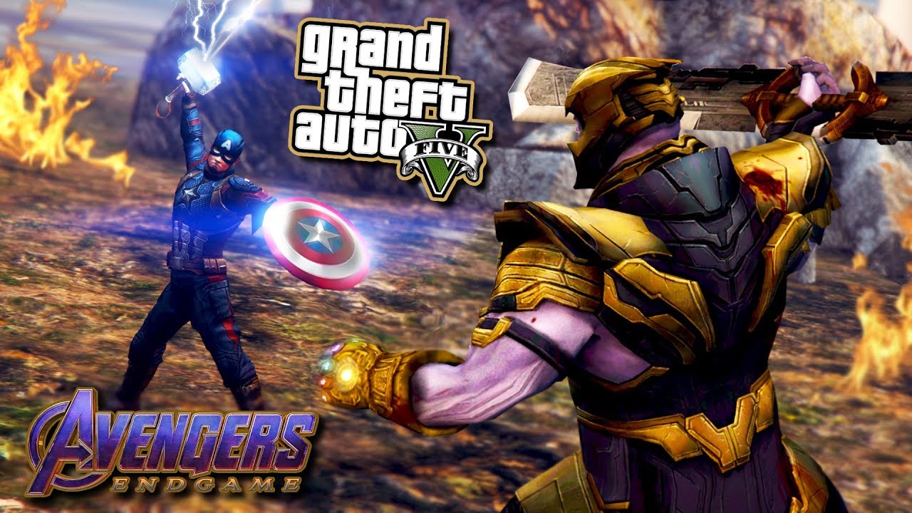 GTA V THANOS VS CAPTAIN AMERICA! - Avengers Endgame - GTA 5 Mods!