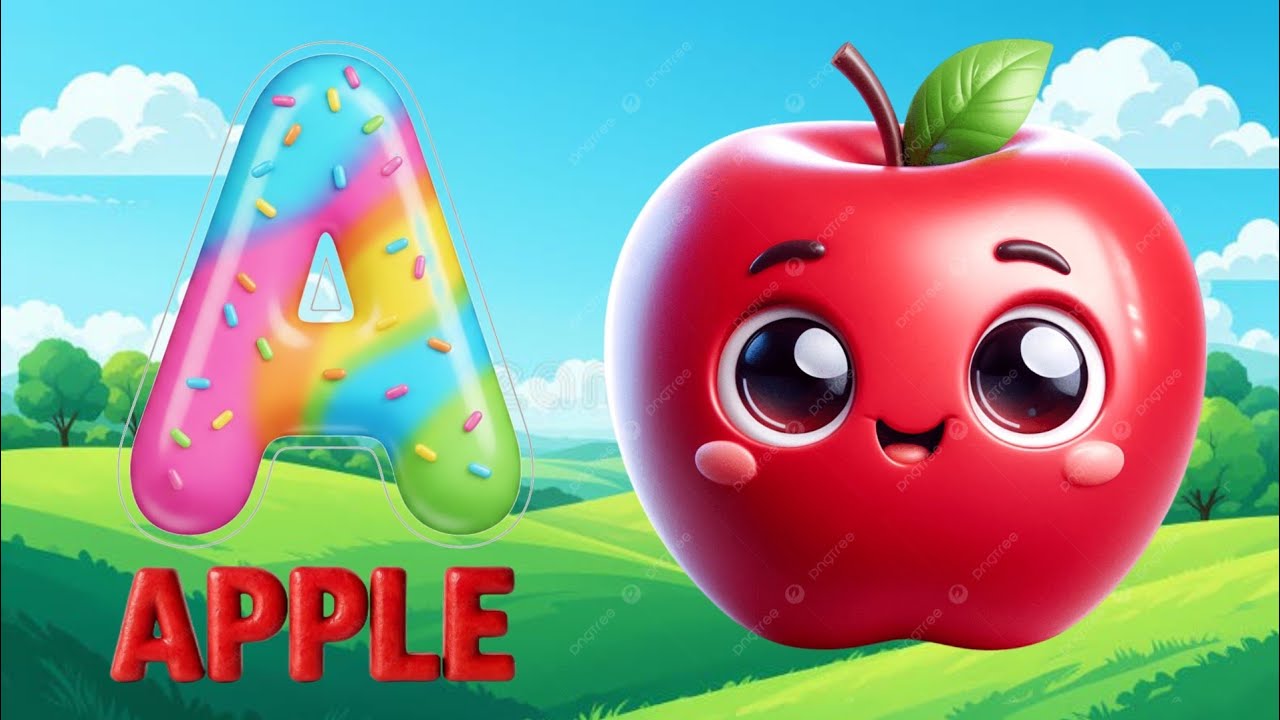 Фонетическая песенка 2 с двумя словами в 3D - A (самолет) - Песни про алфавит ABC со звуками для ...