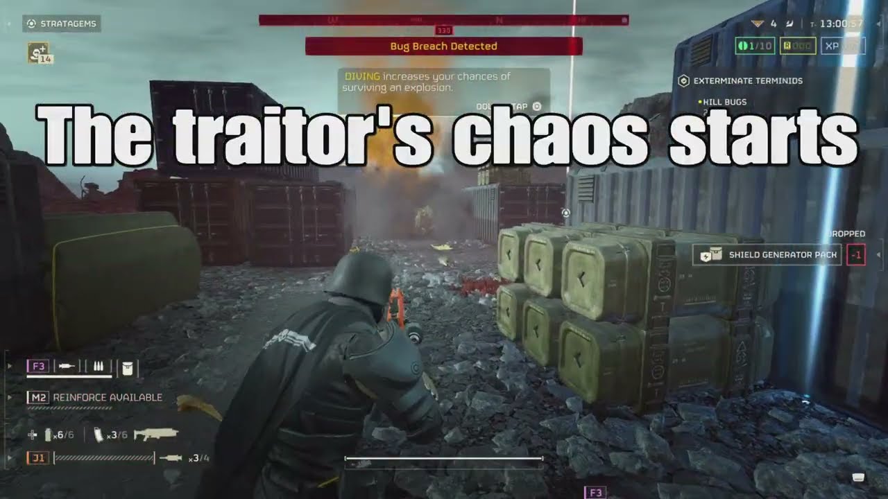 Traitorous player deliberately team killing Helldivers 2
