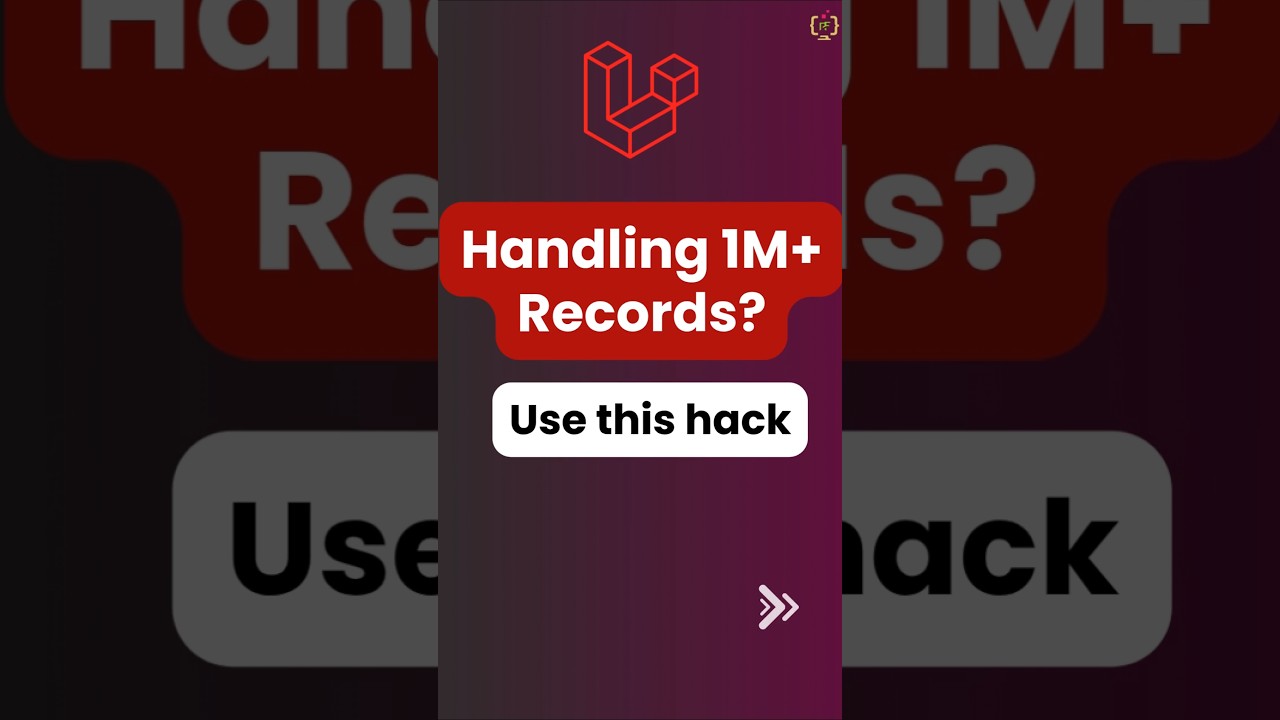 Handling 1M+ Records in Laravel? Use This Hack #programmingfields#laravel12#shortsfeed #shortsvideo