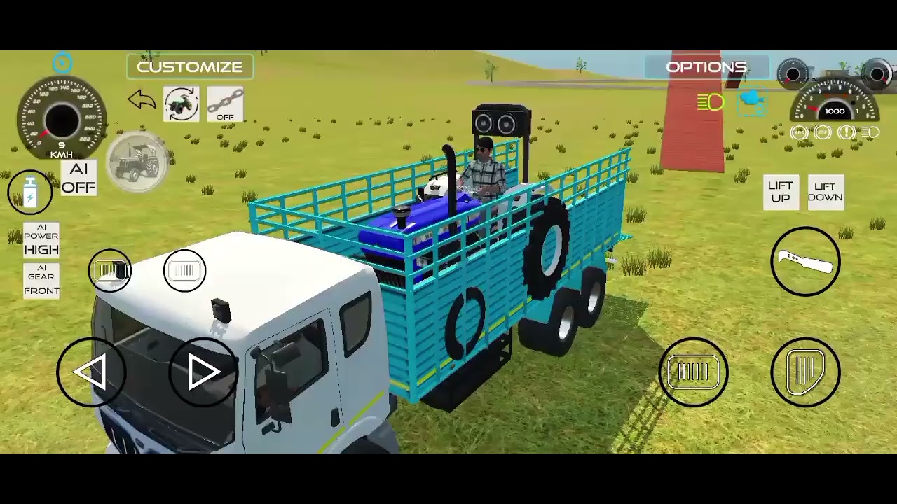 #indianbikedriving3d गेम ट्रॅक्टर नीले वाले ट्रॅक्टर को बिटाकर टिपर ले गया 😱🚜🎮