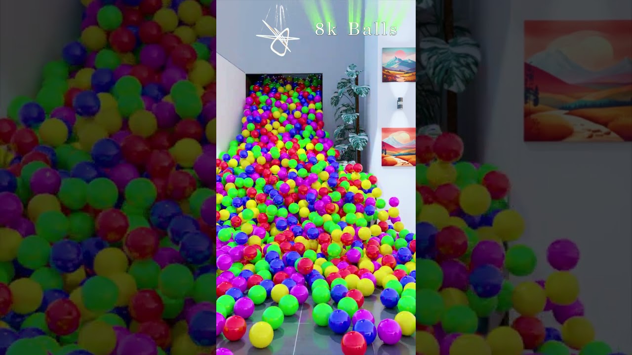 Intense living room simulation 8K Balls #3danimation #blender3d