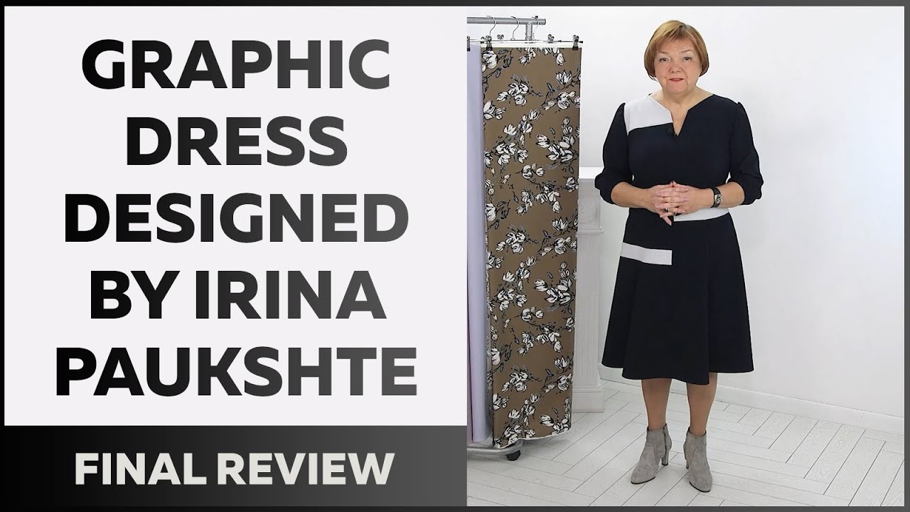 Graphic dress designed by Irina Paukshte. Part 4 Review of the finished garment.