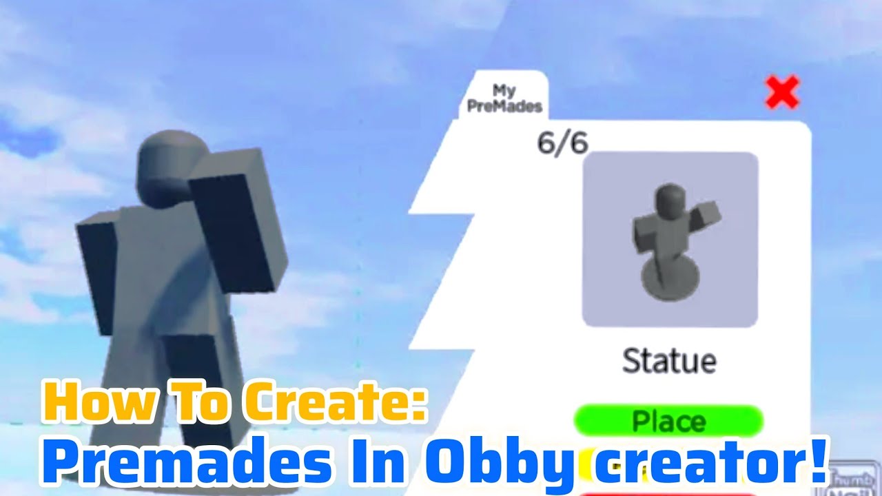 How to Make Premades In Obby creator In Mobile/Tablet! ✨