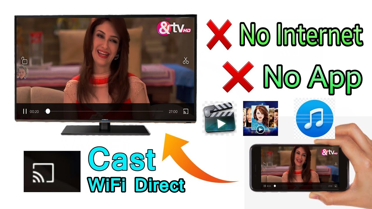 WiFi Direct Setting In Smart TV | Cast Without App or Internet