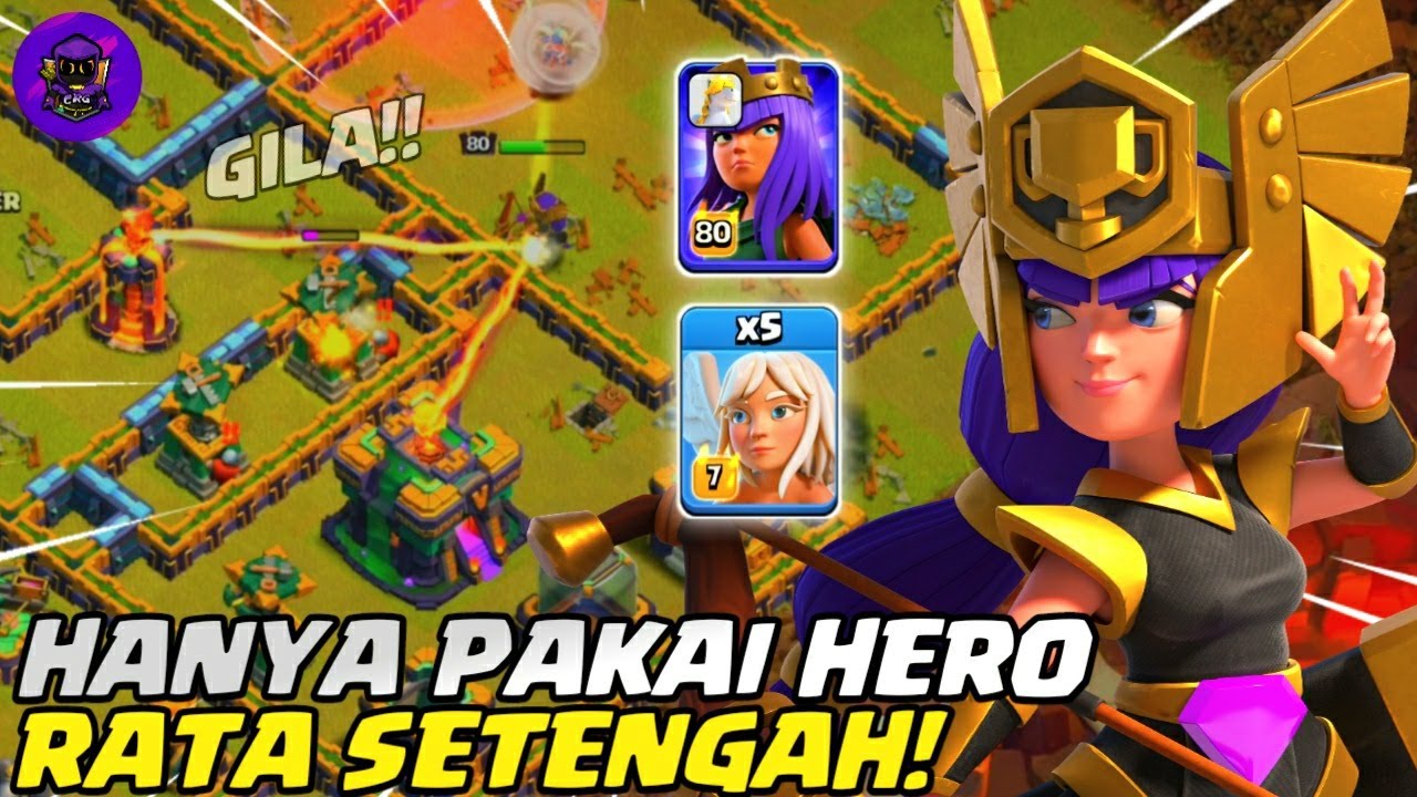 GILAA!!! 83% HANCUR TANPA PASUKAN UTAMA! QUEEN CHARGE LALO - STRATEGI WAR TH 14 | COC INDONESIA