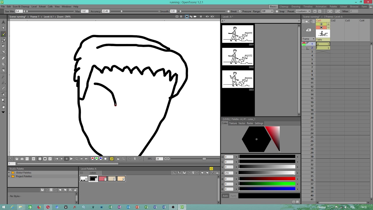 OpenToonz 1.2.1 - jak tworzyć palete kolor&oacute;w - tutorial PL 2018