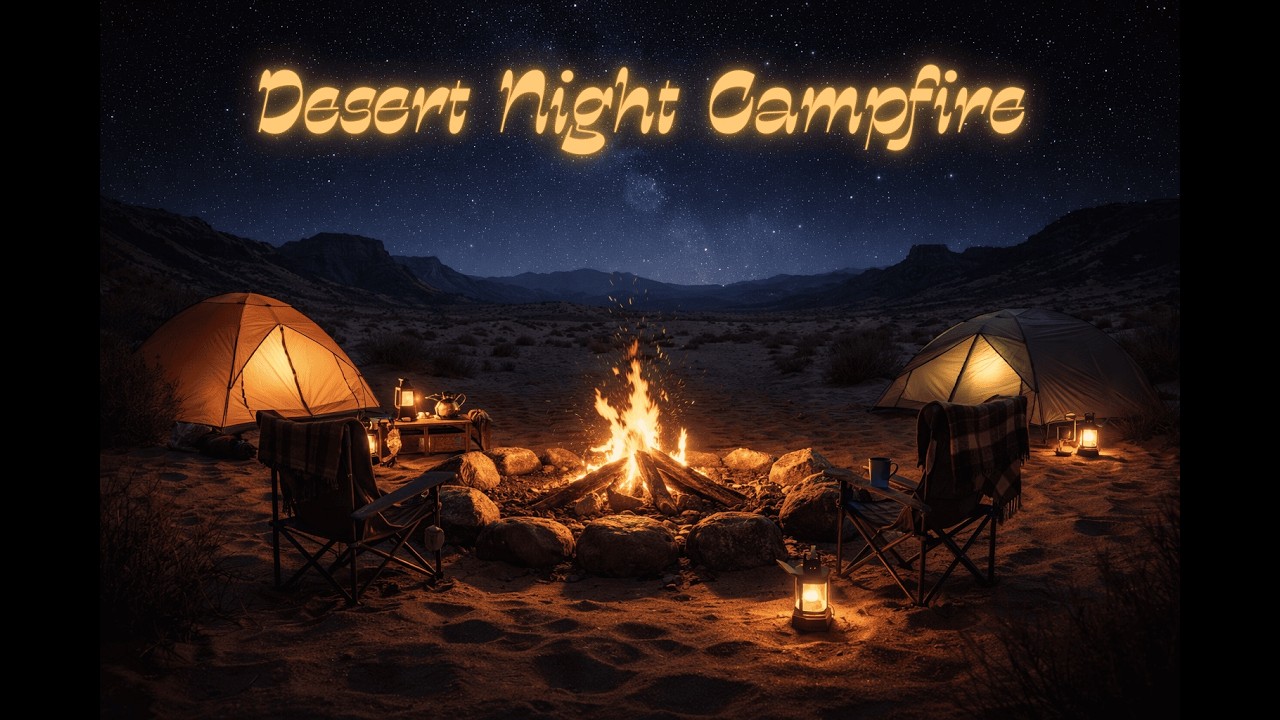 Desert Night Campfire 🔥 Relaxing Ambient Music for Sleep, Meditation & Deep Calm