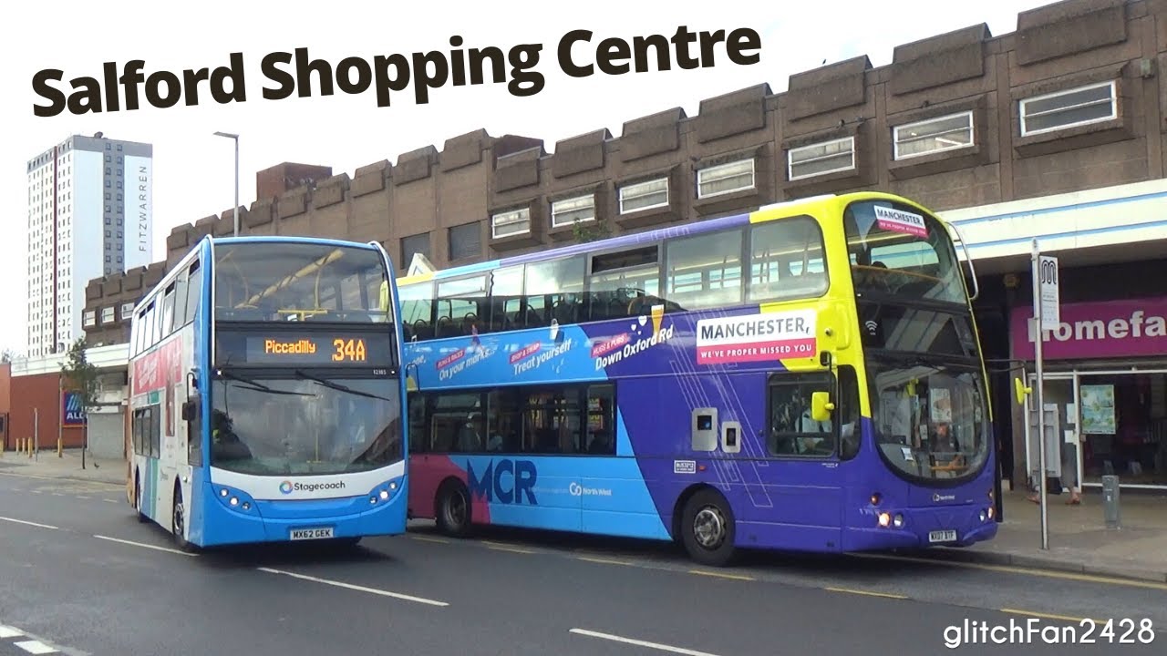 Buses at Salford Shopping Centre, England 2021