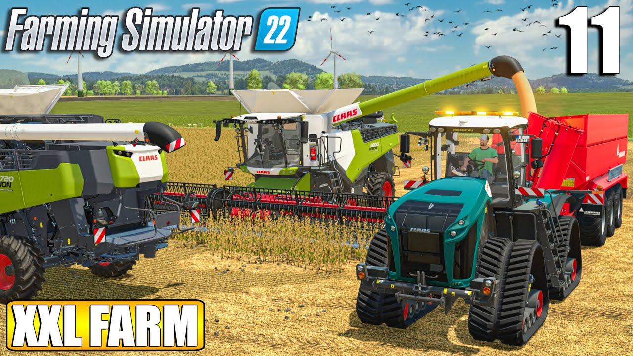 FIRST BIG SOYBEANS HARVEST - 150.000l | The XXL FARM - Timelapse #11 | Farming Simulator 22