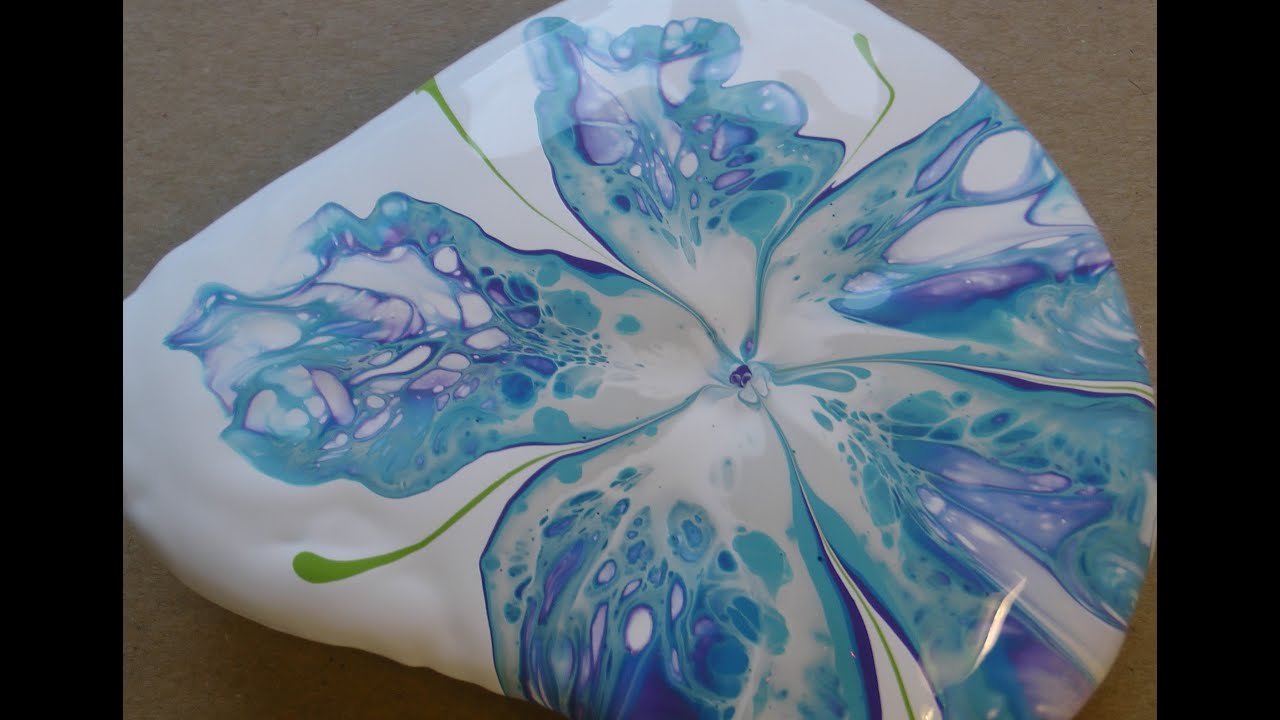 Steine bemalen, Acrylic Pouring on a Rock.