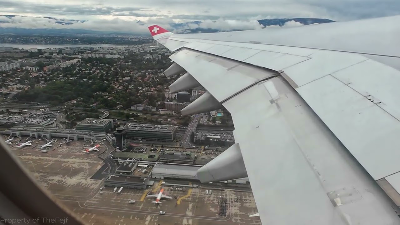 Swiss A330-300 - Beautiful Geneva Takeoff with City View