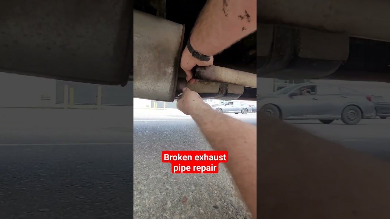 Easy broken exhaust pipe repair for 5$ #exhaustpipe #howto #exhaust #diy #lifehack #carrepair #tools
