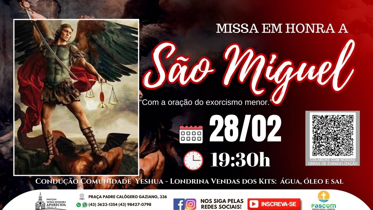 MISSA EM HONRA A SÃO MIGUEL | 28/02/2026 | 19H30