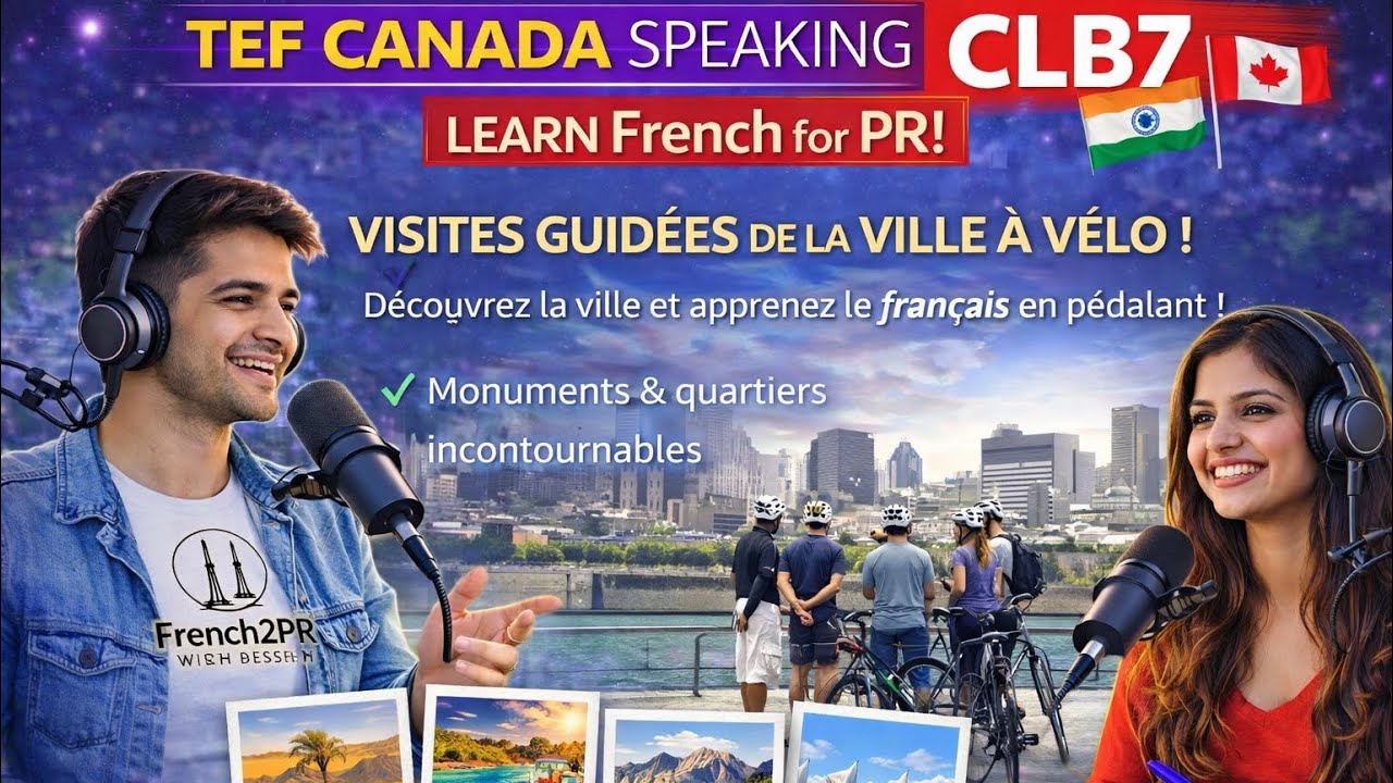 CLB 7🔥Repeated TEF topic (Ville à Vélo) TEF Canada Speaking Section B (Human)—Indians