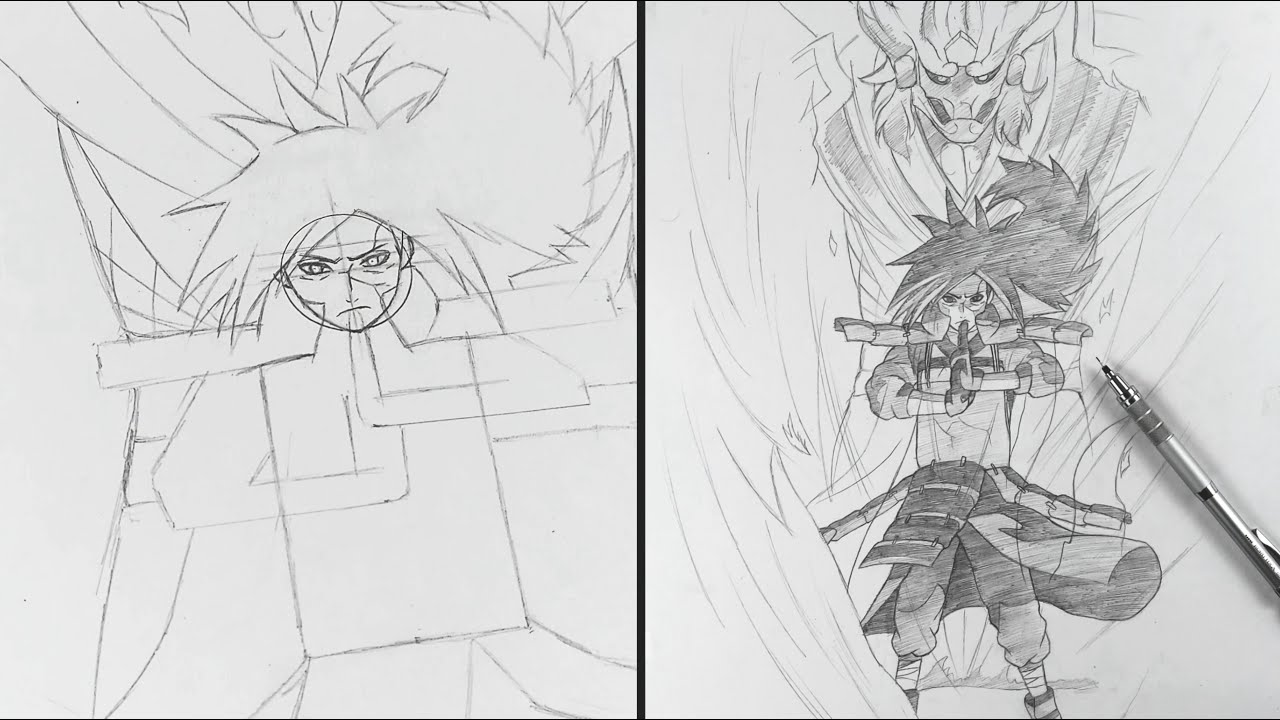 How To Draw Madara Uchiha With Susanoo | ss_art1