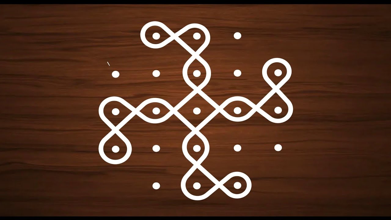 Easy rangoli designs | 7 to 3 dots rangoli  | dots rangoli 