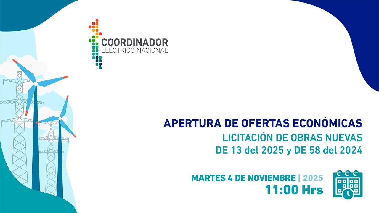 Apertura de Ofertas Económicas de Licitación de Obras Nuevas DE 13 del 2025 y DE 58 del 2024