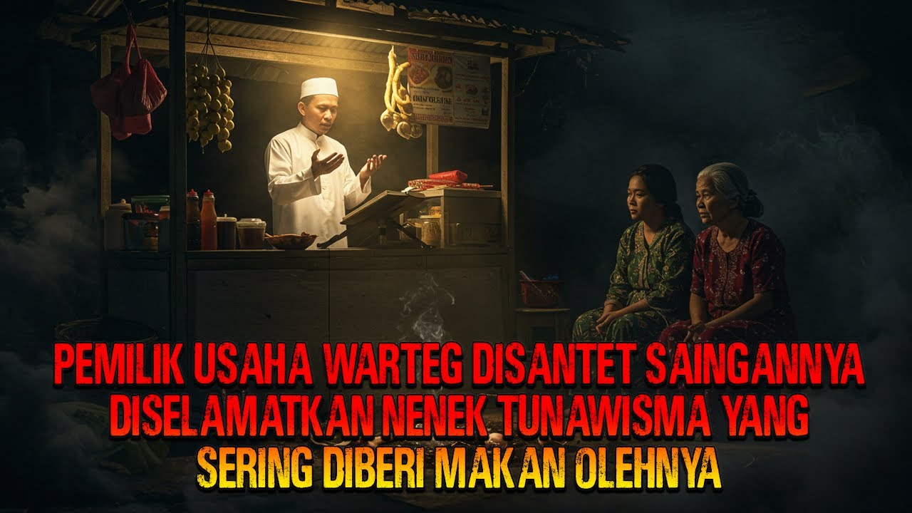 PEMILIK USAHA WARTEG DISANTET  OLEH SAINGANNYA DISELAMATKAN NENEK TUNAWISMA YANG SERING DIBERI MAKAN