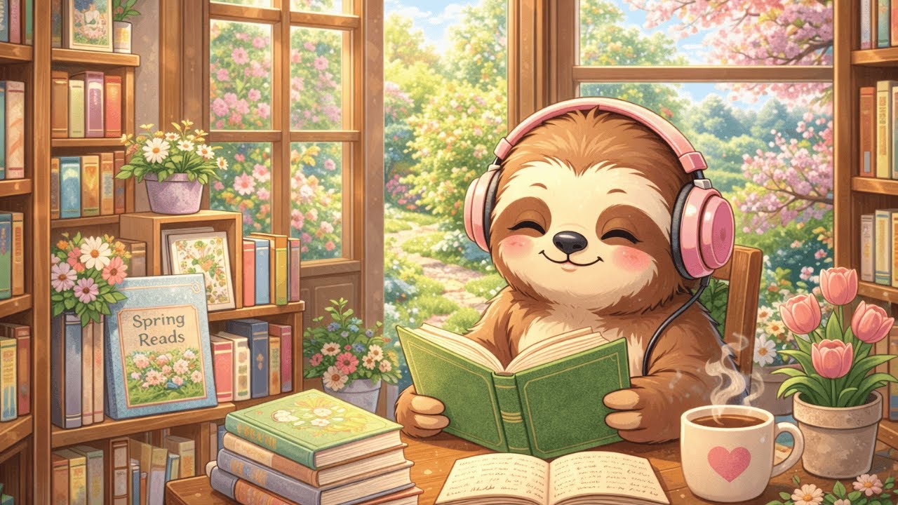 LIVE Study with Lumi | Cozy Spring Bookstore Corner | Calm Lofi Music for Focus