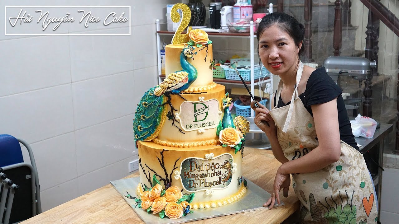 Bánh Sinh Nhật Trang Trí Chim Công Cho Sự Kiện Đặc Biệt - Party Cake Decorate Peacock