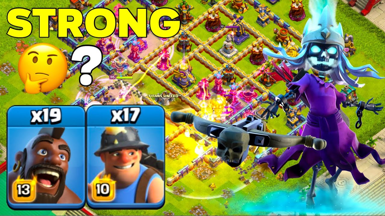 Legendary Hybrid: TH16 Queen Charge Hybrid Unleashes Hog Rider & Miner Fury!