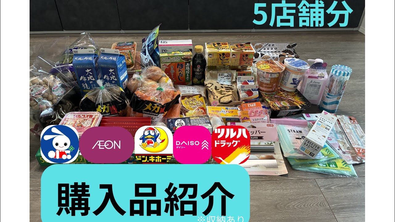 【購入品紹介】5店舗分の買い物をご紹介し、収納します♪