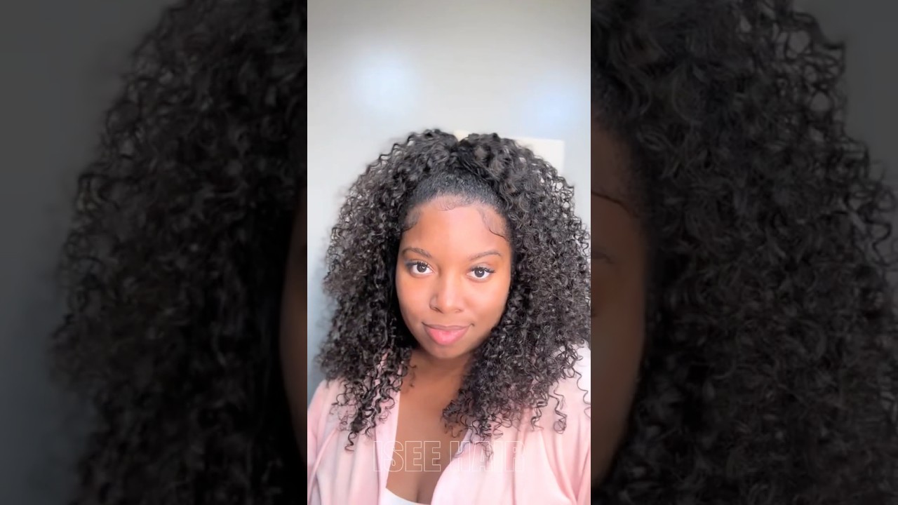 From Plain to POPPIN&rsquo; with Half Wig Kinky Curly! 😍✨#halfwig #kinkycurly #iseehair #shortsvideo