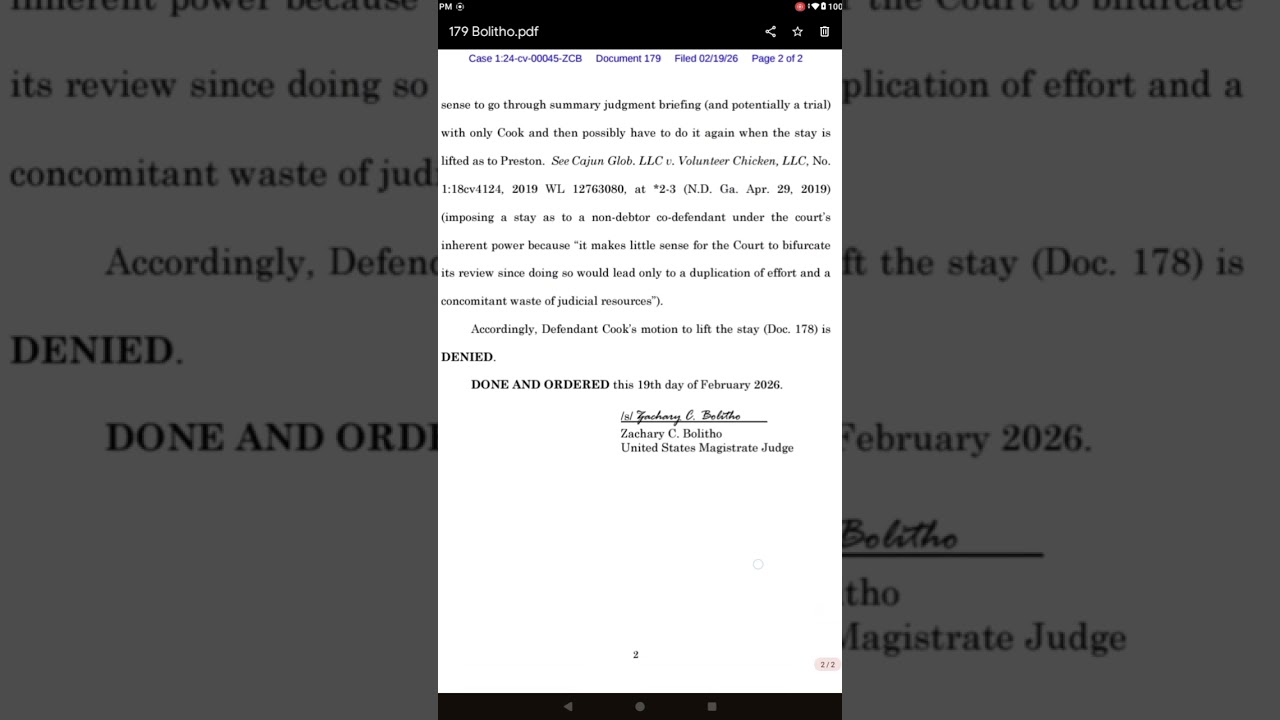 Fed 1 doc 179 John denied by bolitho 