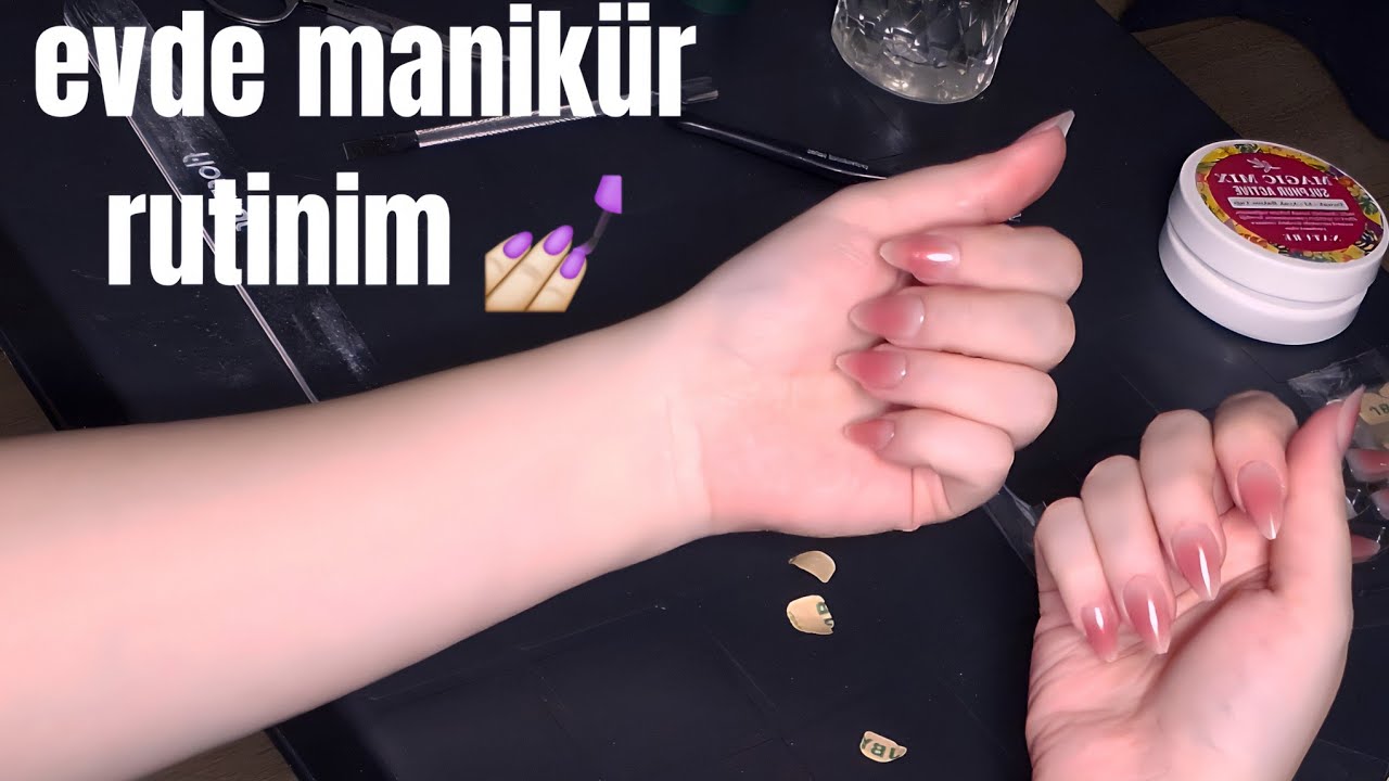 TÜRKÇE ASMR / evde manikür ve takma tırnaklanmaca 💅🏻🧚‍♀️