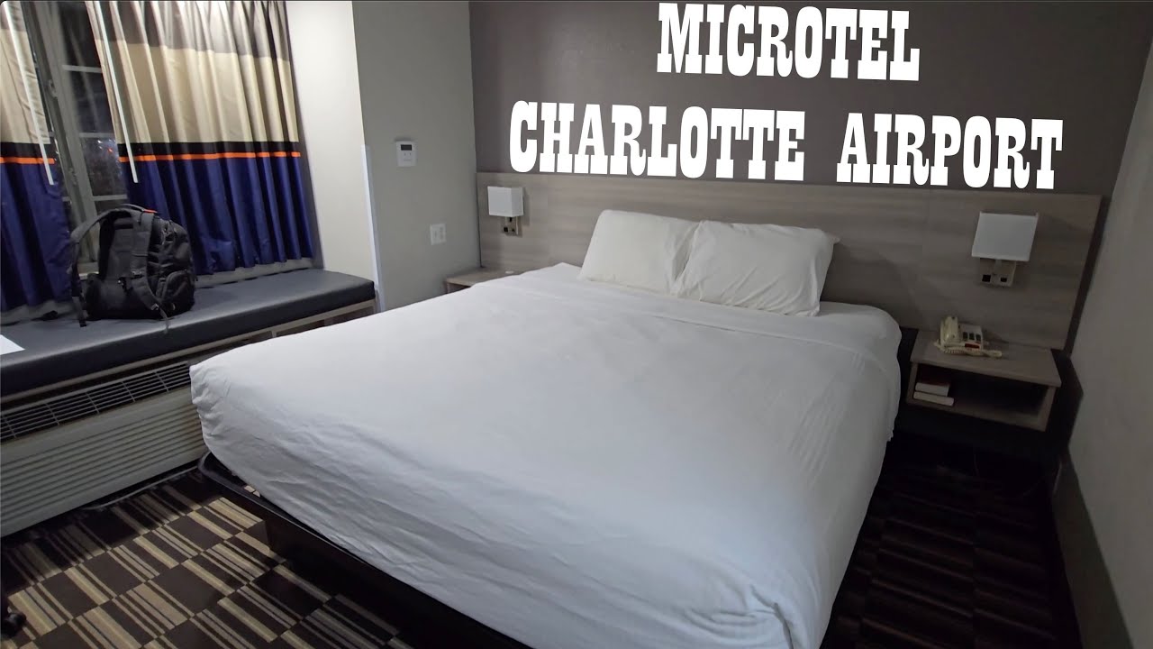 Charlotte, NC: Hotel Room Tour, Review and Elevator at the Microtel Charlotte Airport