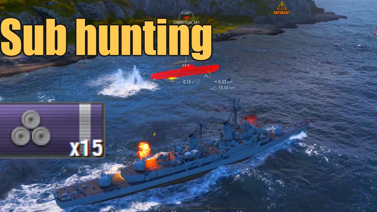 Submarine HUNTING kraken run - World of Warships