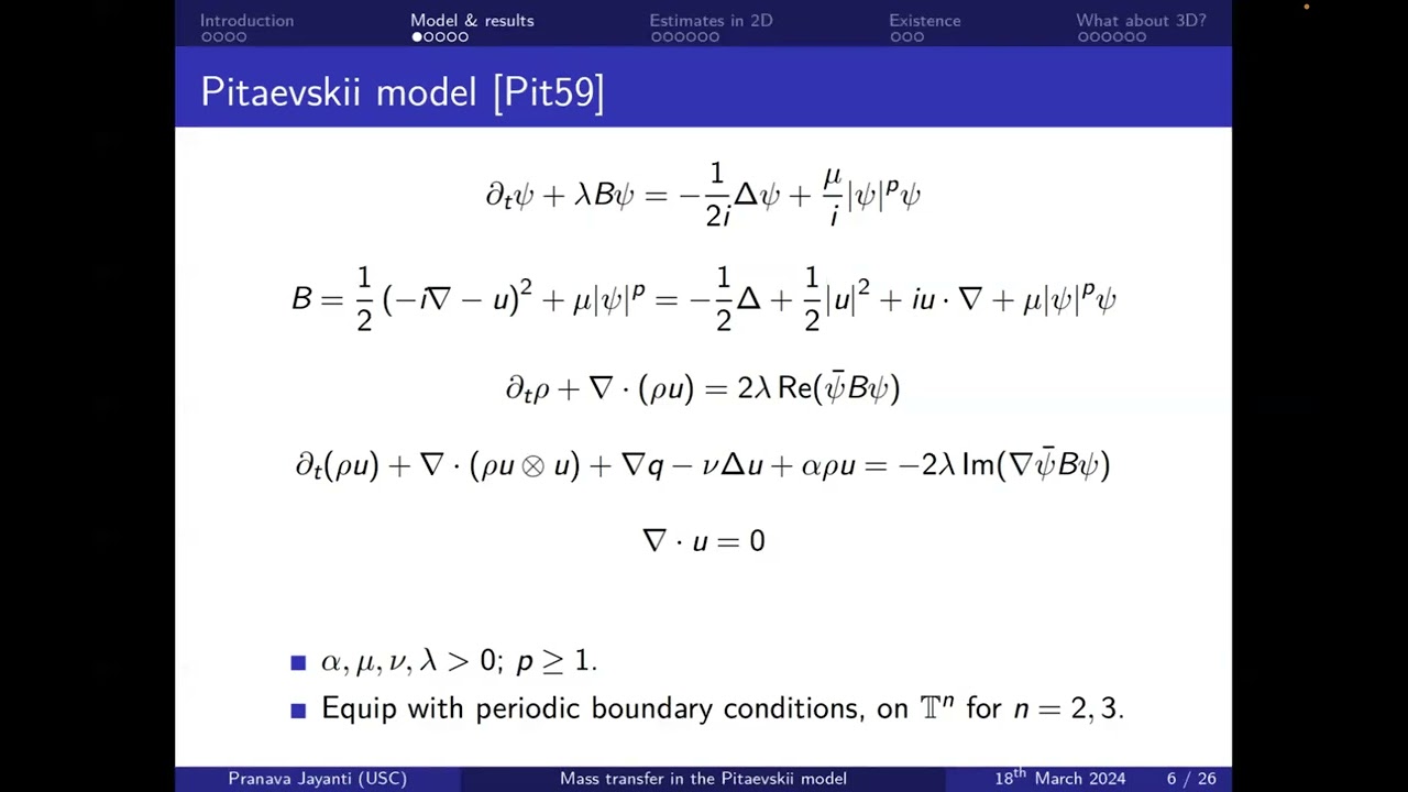 Pranava Jayanti (USC): Mass transfer and global solutions in a micro-scale model of superfluidity