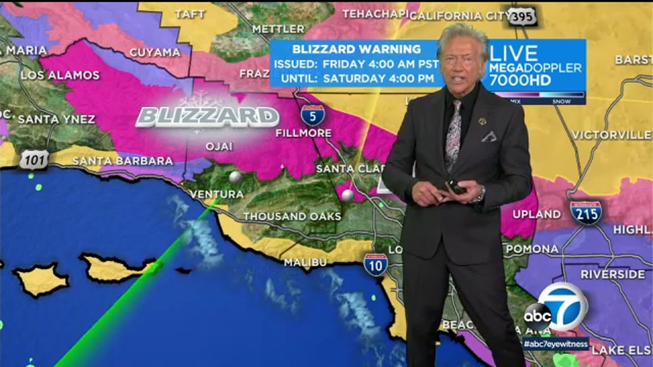 Blizzard warning issued for SoCal mountains as strong storm set to arrive