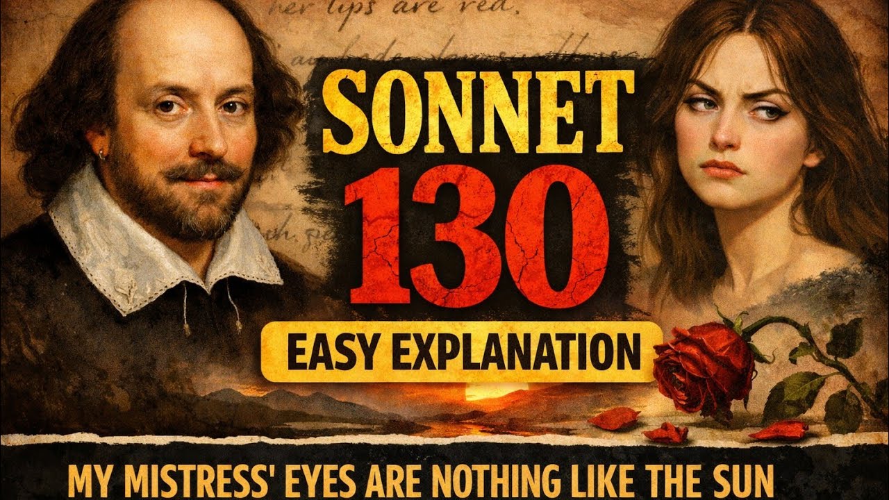 Sonnet 130 by William Shakespeare | Easy Explanation & Analysis | Line by Line