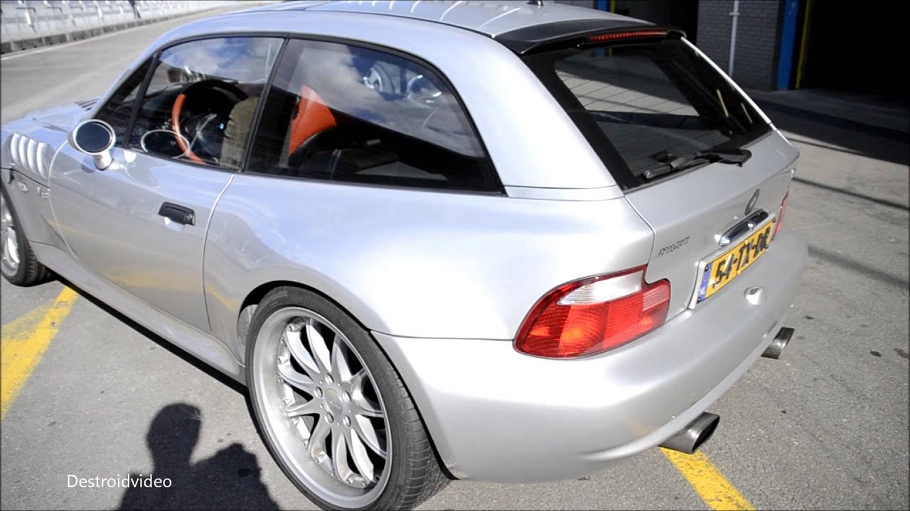 BMW Z3m Coupe Hartge 5.0 V8 Start-up, loud revs, powerslide and on track