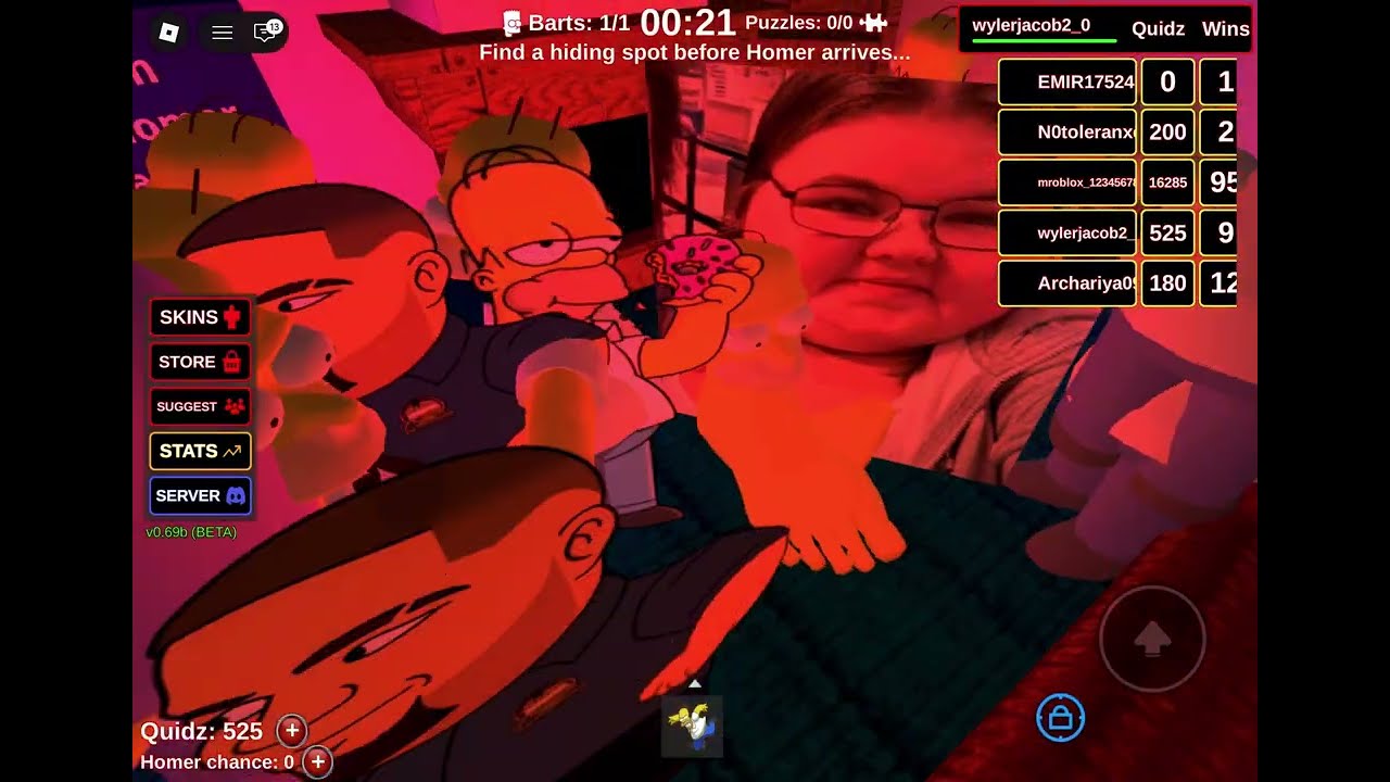 I survived Homer Simpson again in Roblox “You vs Homer”