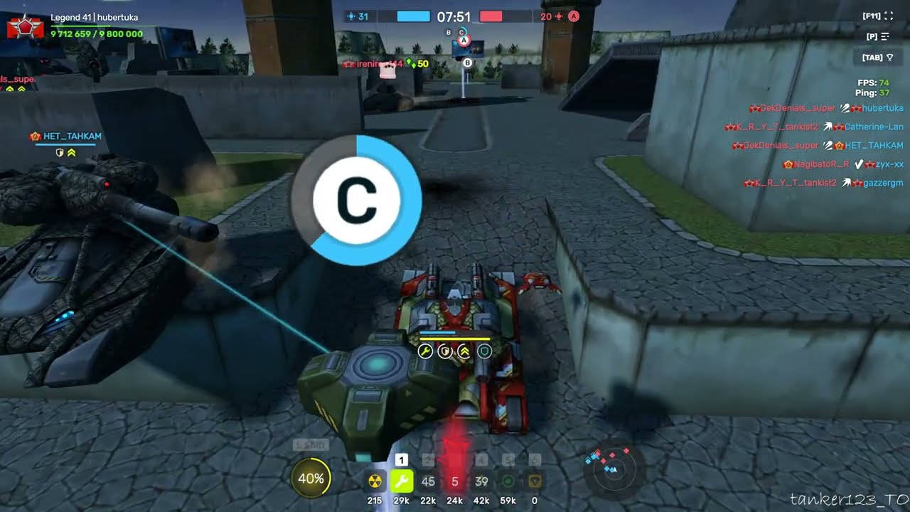 Tanki Online Twins XT Skin Stable Plasma Augment and Viking XT Skin gameplay no commentary