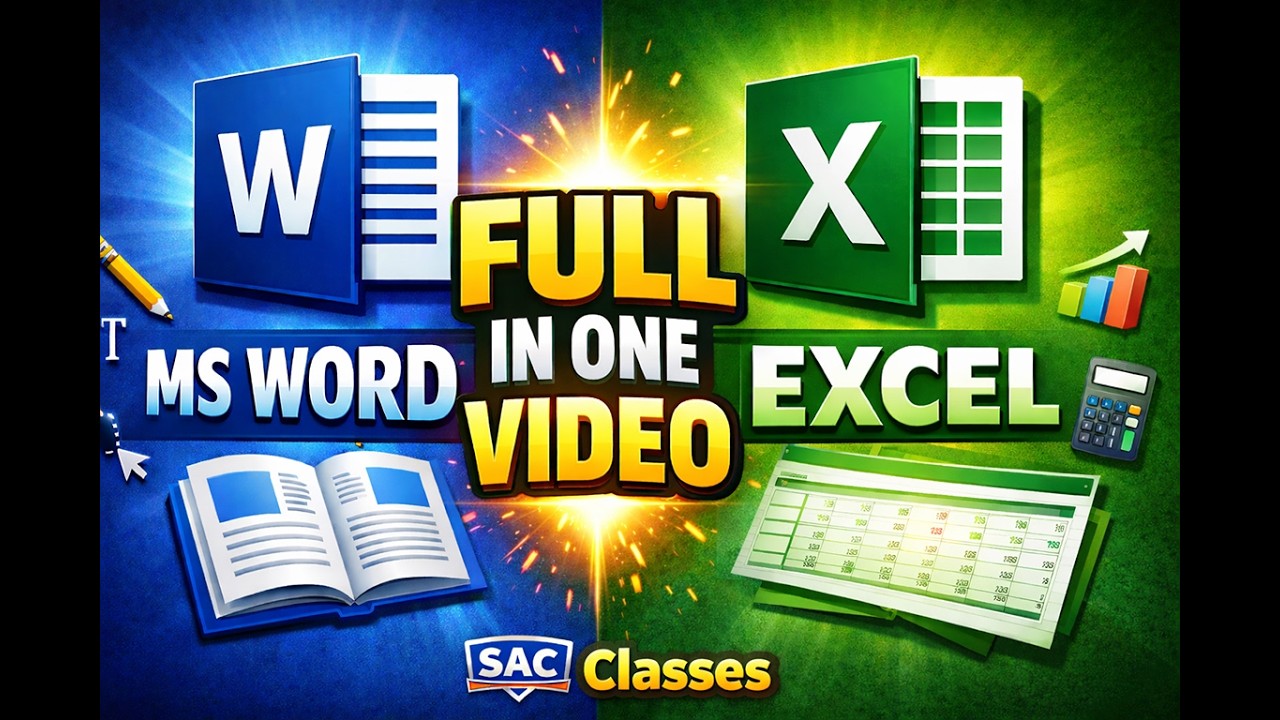 MS WORD & EXCEL FULL COURSE IN ONE VIDEO | Complete MS Office Tutorial for Beginners (Hindi)