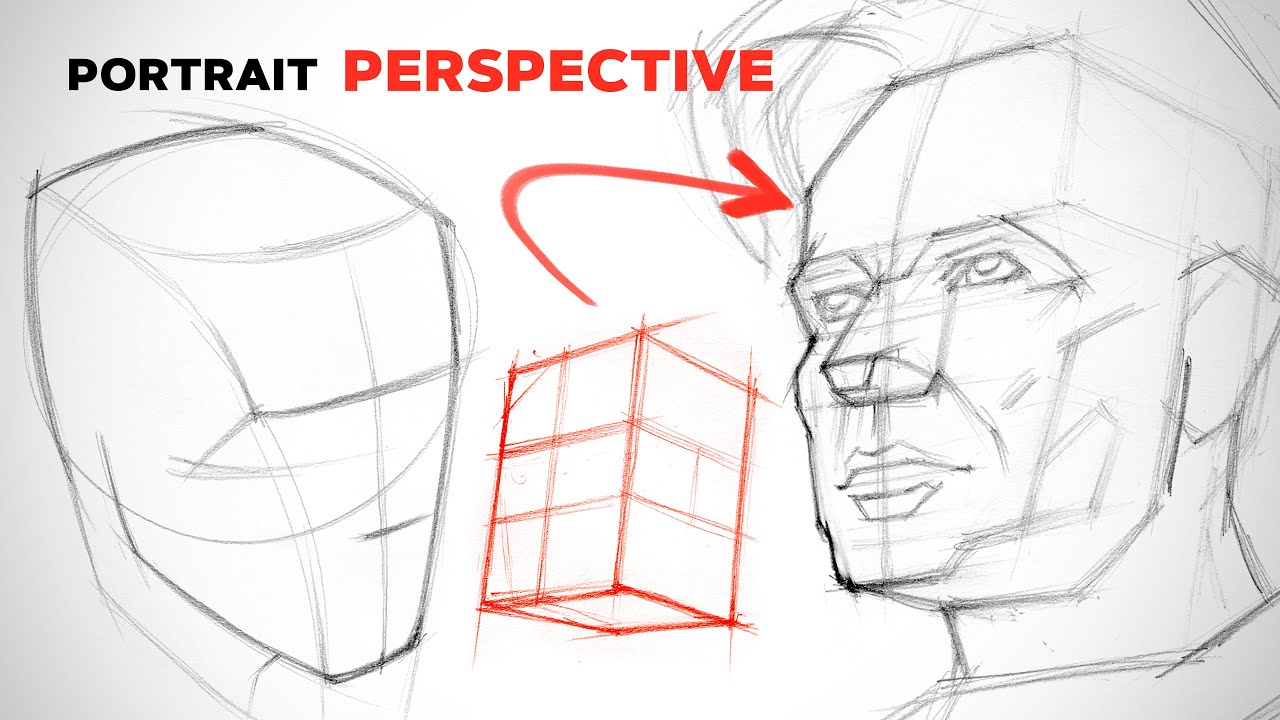Как рисовать 3D-головы с использованием перспективы