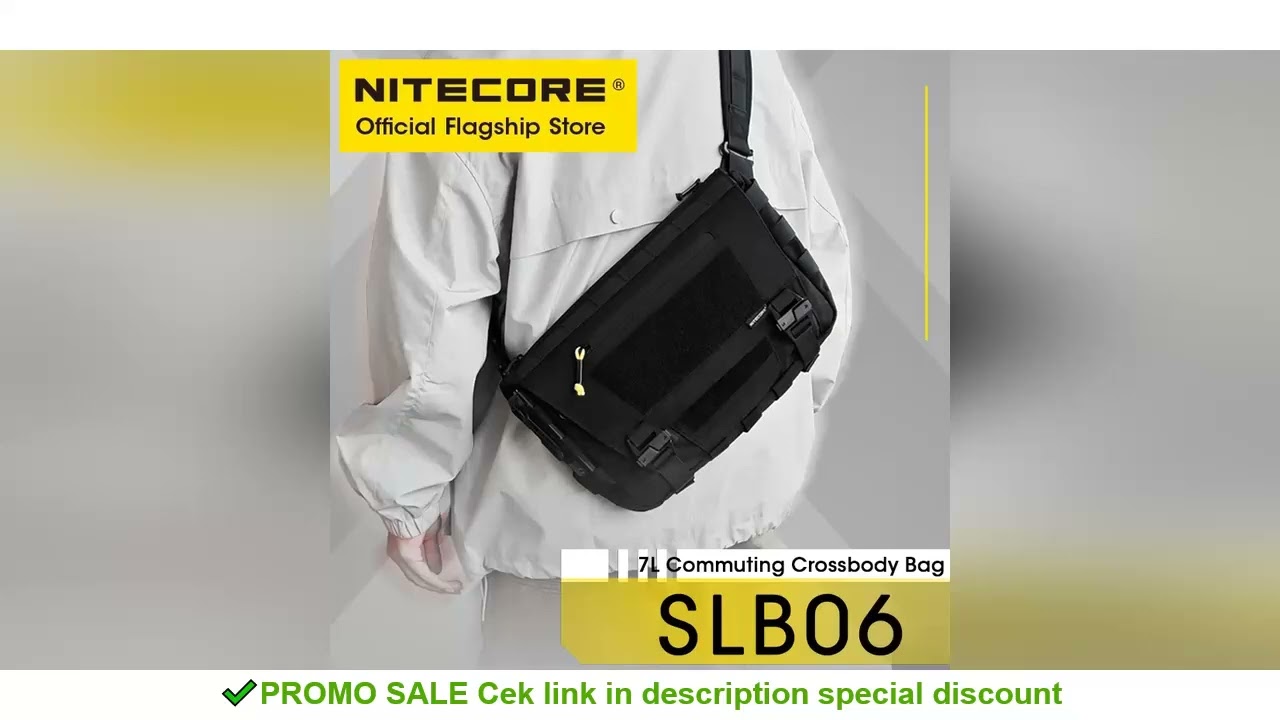 NITECORE SLB06 Commuting Crossbody Bag Black Sling Bag 7L Functional Tactical Shoulder Bag For iphon