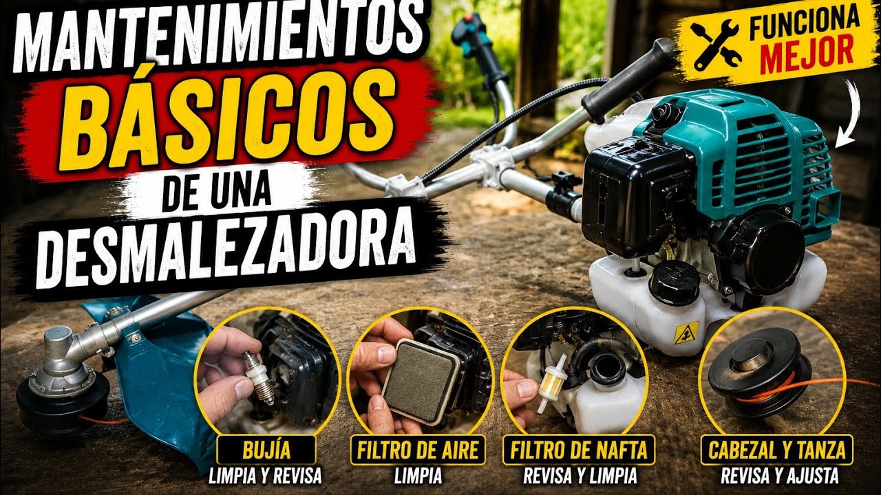 Mantenimientos Básicos de una DESMALEZADORA, DESBROZADORA, MOTOGUADAÑA,BORDEADORA A EXPLOSIÓN. 